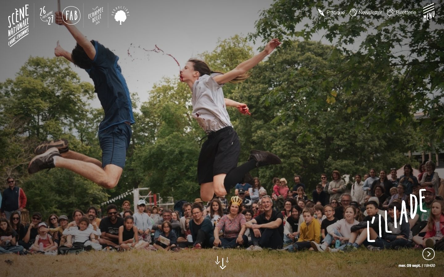 Homepage screenshot of Carré-Colonnes