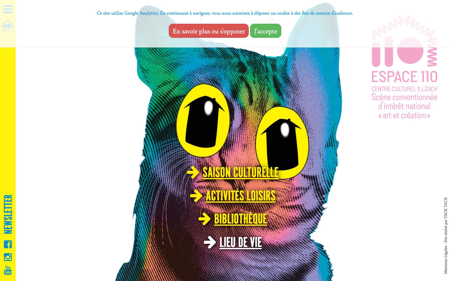 Homepage screenshot of Espace 110