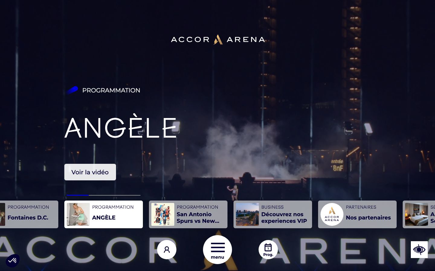 Homepage screenshot of accorarena