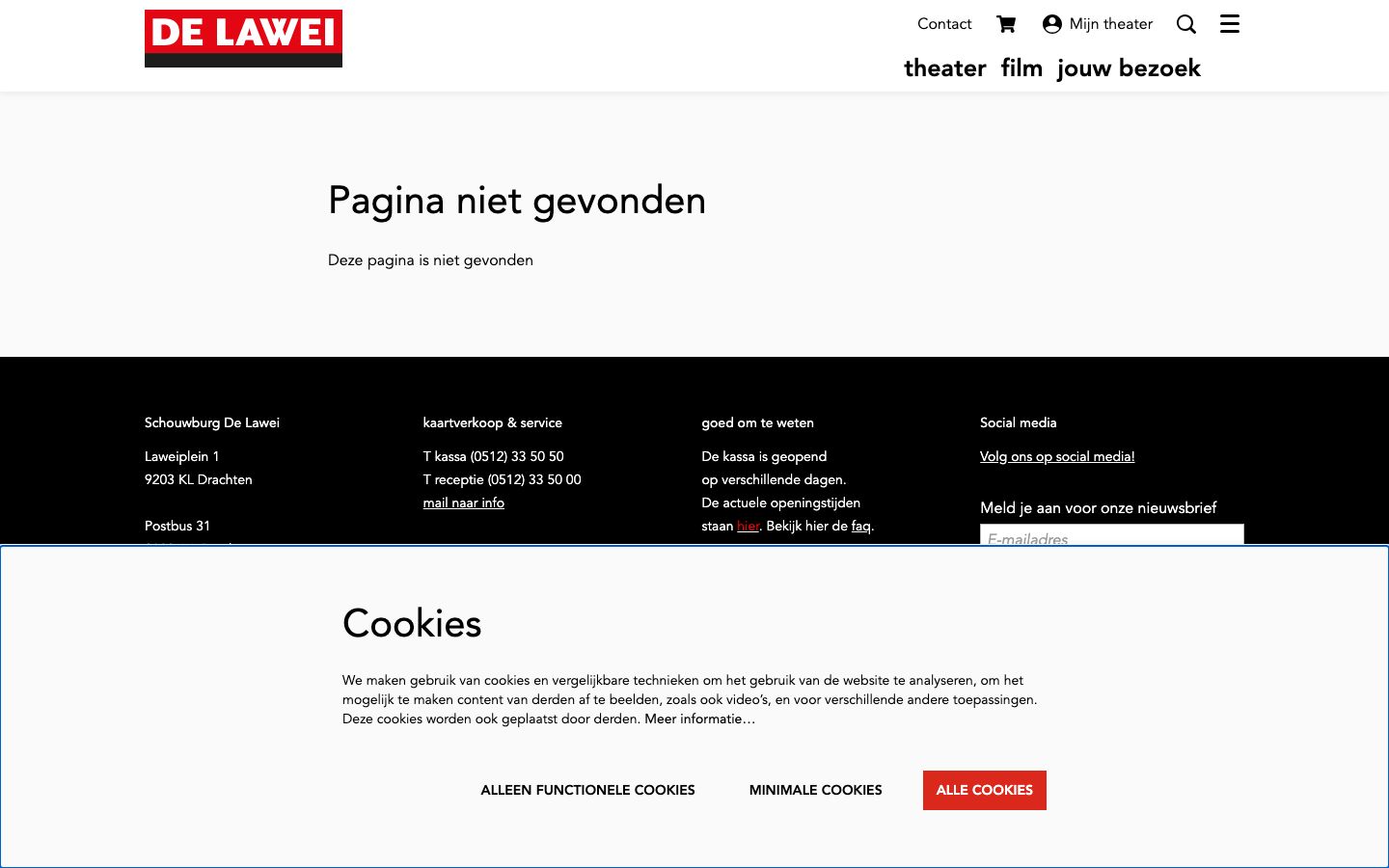 Event detail page screenshot of Schouwburg De Lawei