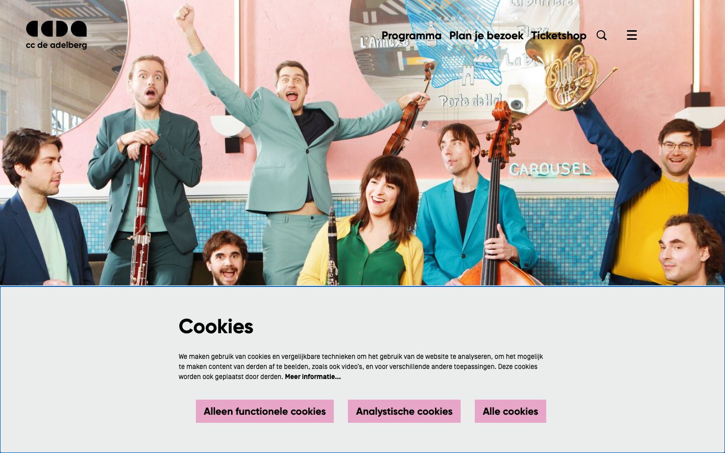 Homepage screenshot of CC De Adelberg