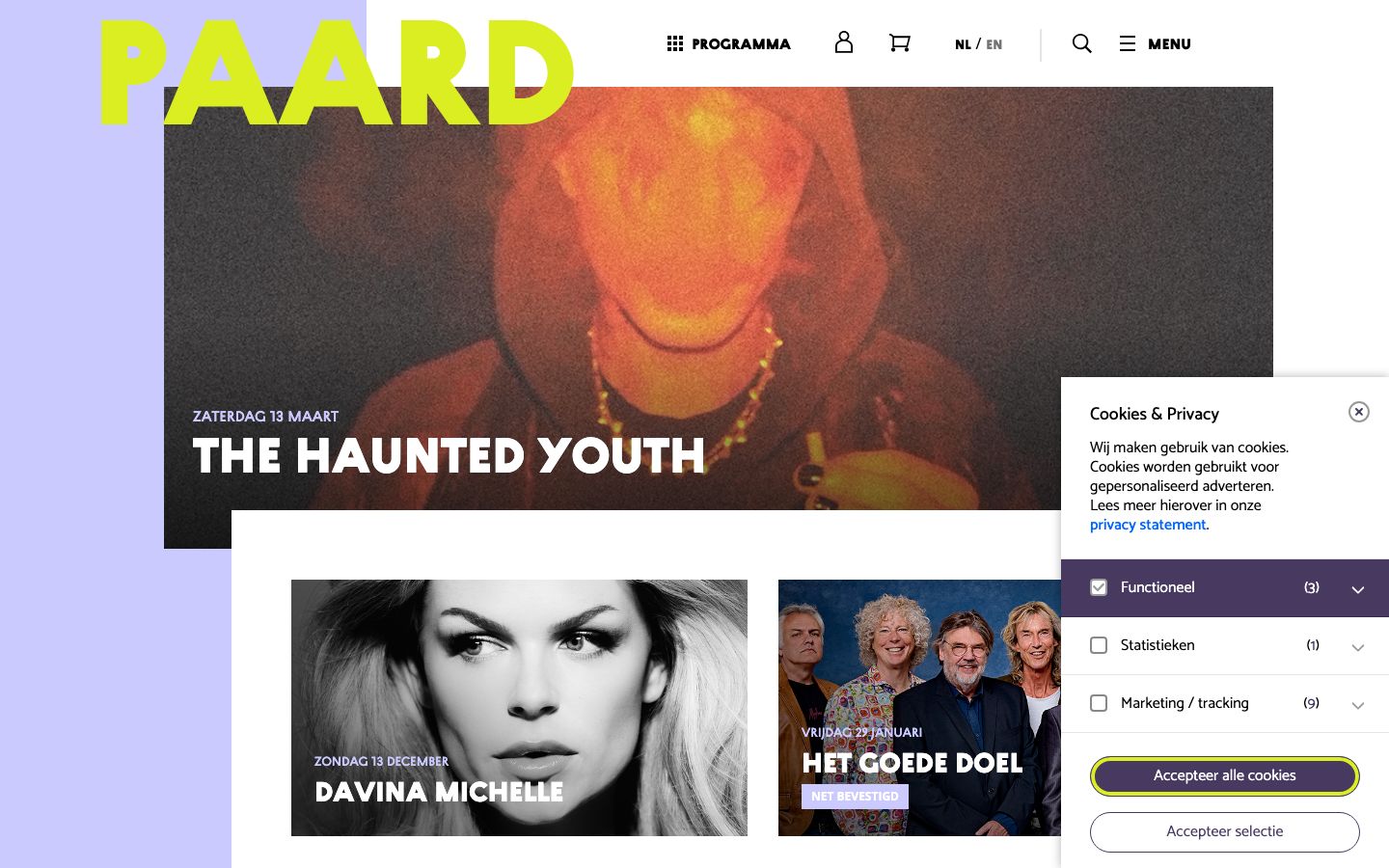 Homepage screenshot of PAARD