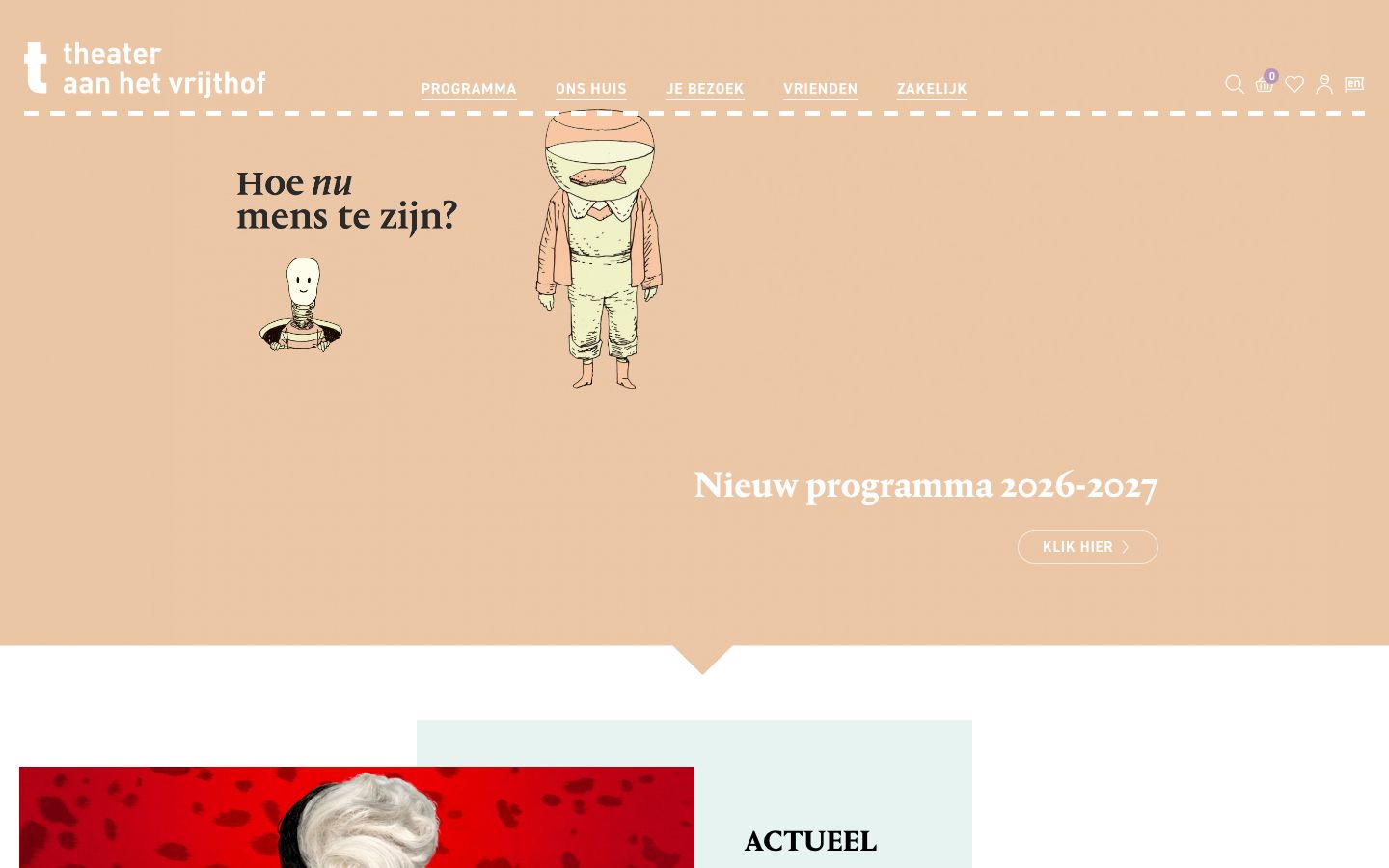 Homepage screenshot of Theater aan het Vrijthof
