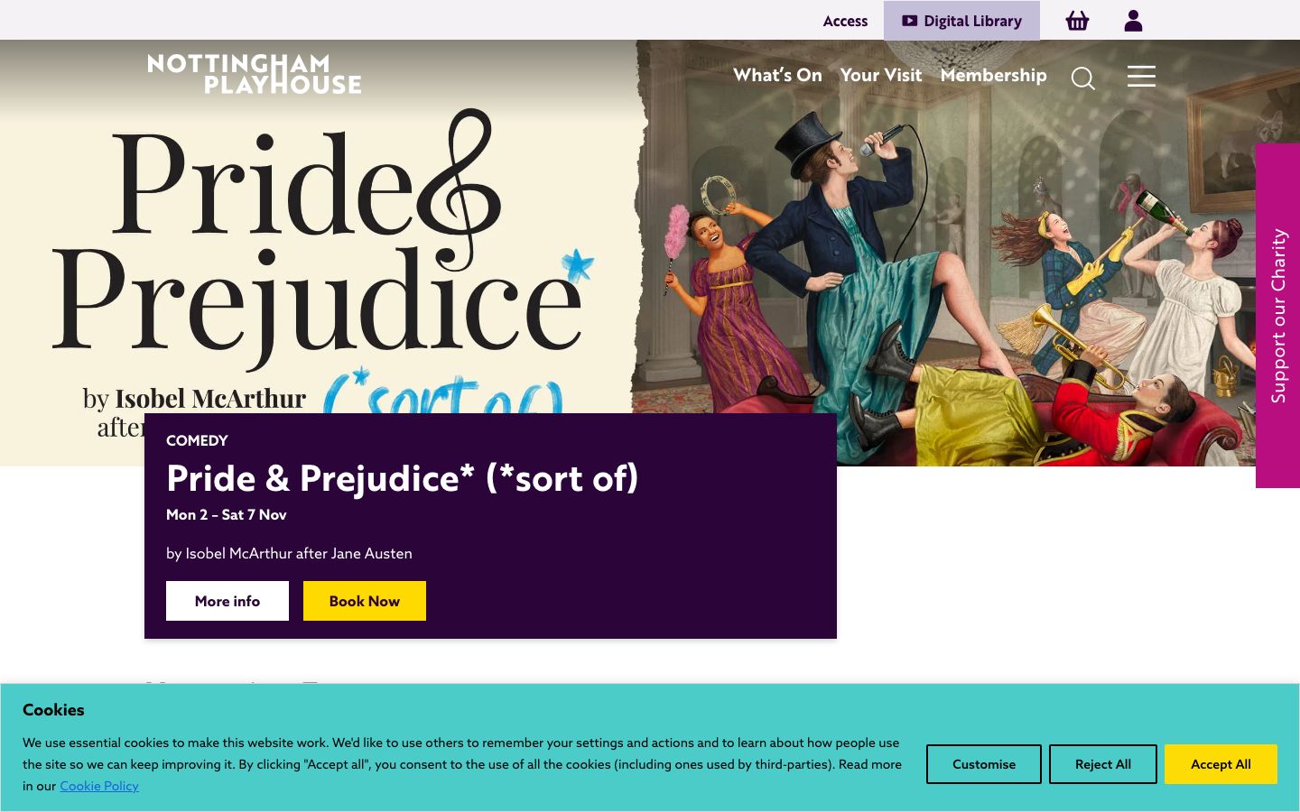 Homepage screenshot of Nottingham Playhouse