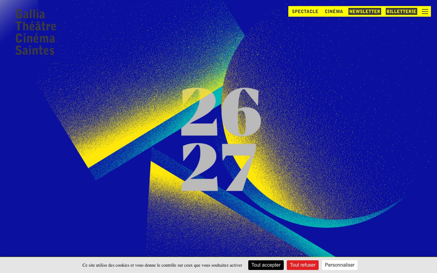 Homepage screenshot of Gallia Théâtre Cinéma