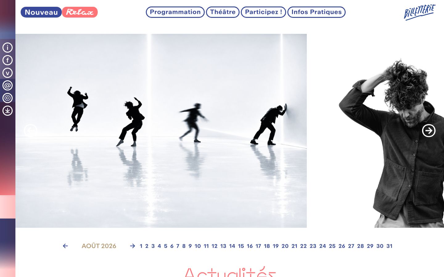 Homepage screenshot of Le Nouveau Relax