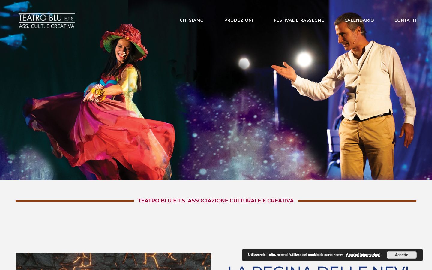 Homepage screenshot of TEATRO BLU ETS