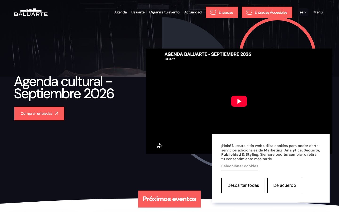 Homepage screenshot of Baluarte