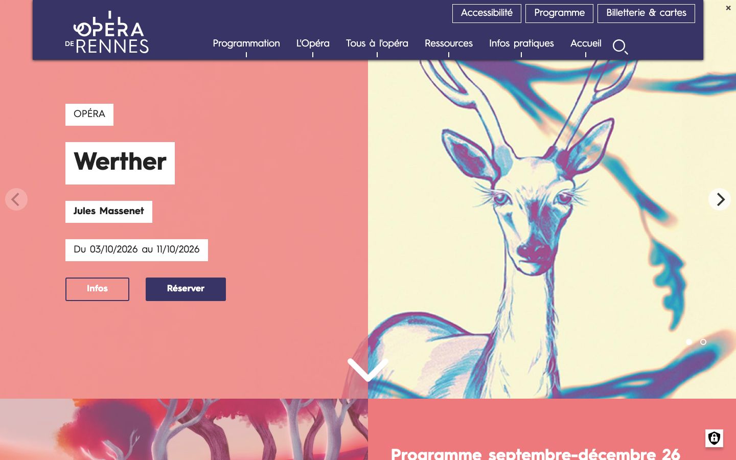 Homepage screenshot of Opéra de Rennes