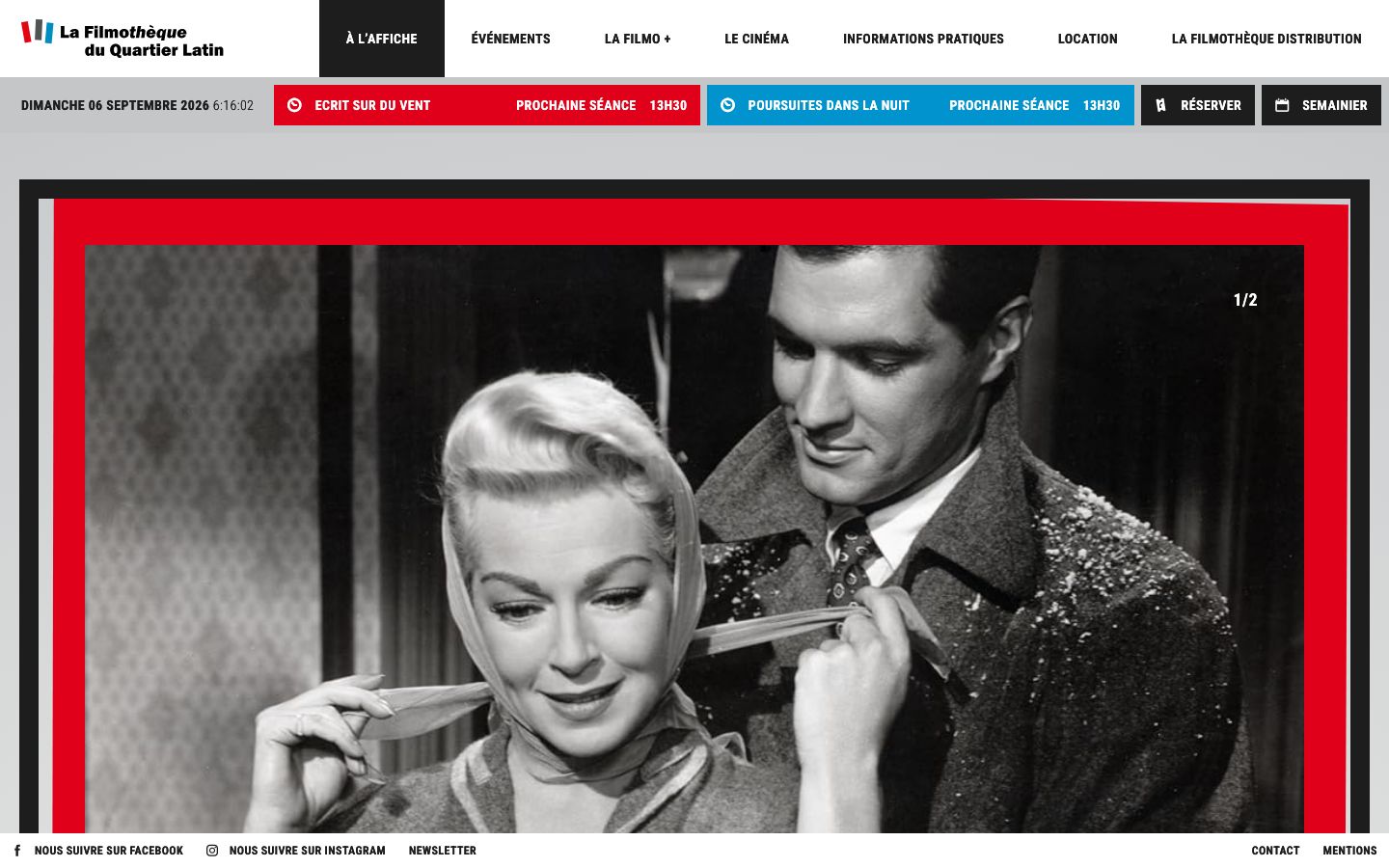 Homepage screenshot of Réédition · La Filmothèque du Quartier Latin