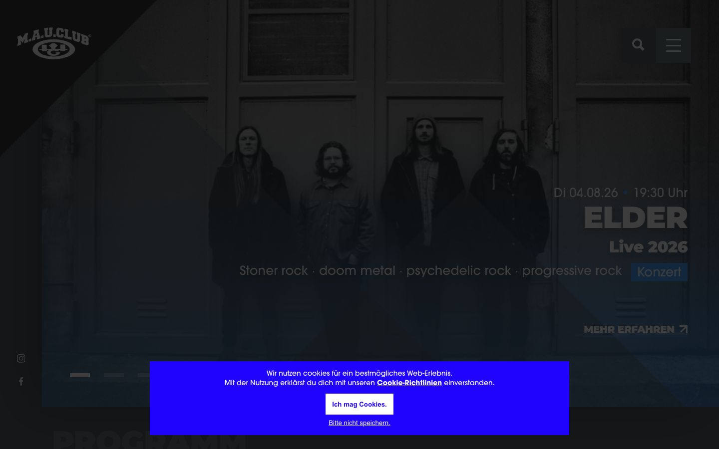 Homepage screenshot of M.A.U. Club Rostock