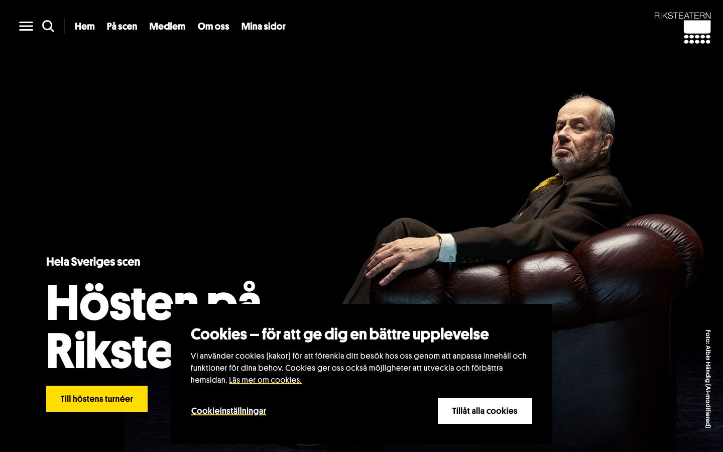 Homepage screenshot of Riksteatern
