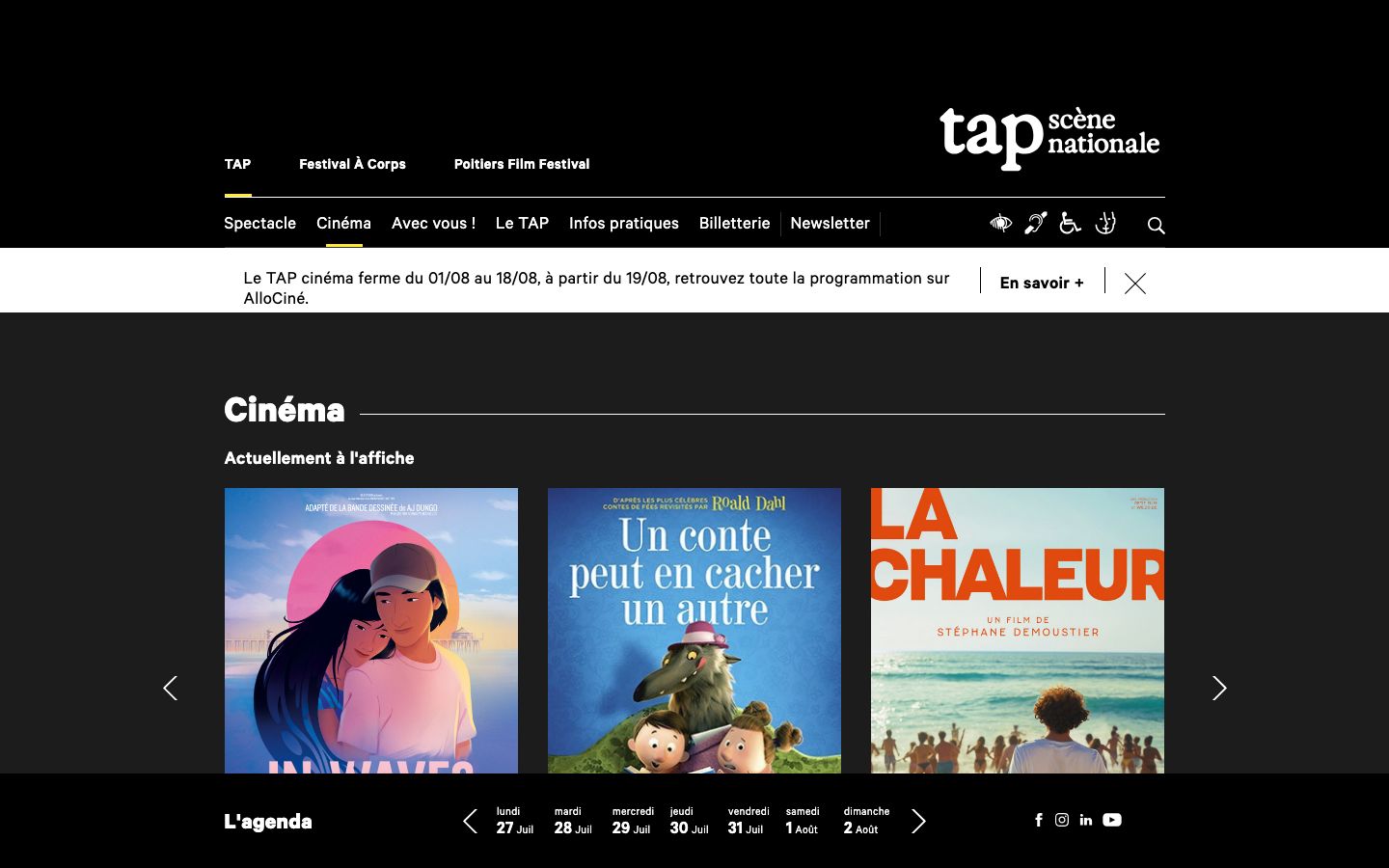 Homepage screenshot of TAP - Scène nationale de Grand Poitiers