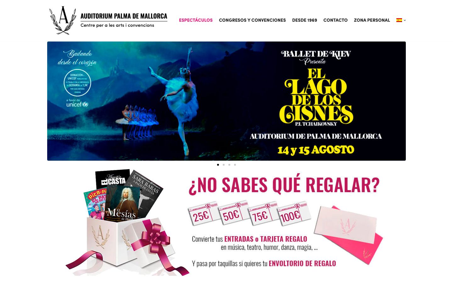 Homepage screenshot of Auditorium Palma de Mallorca