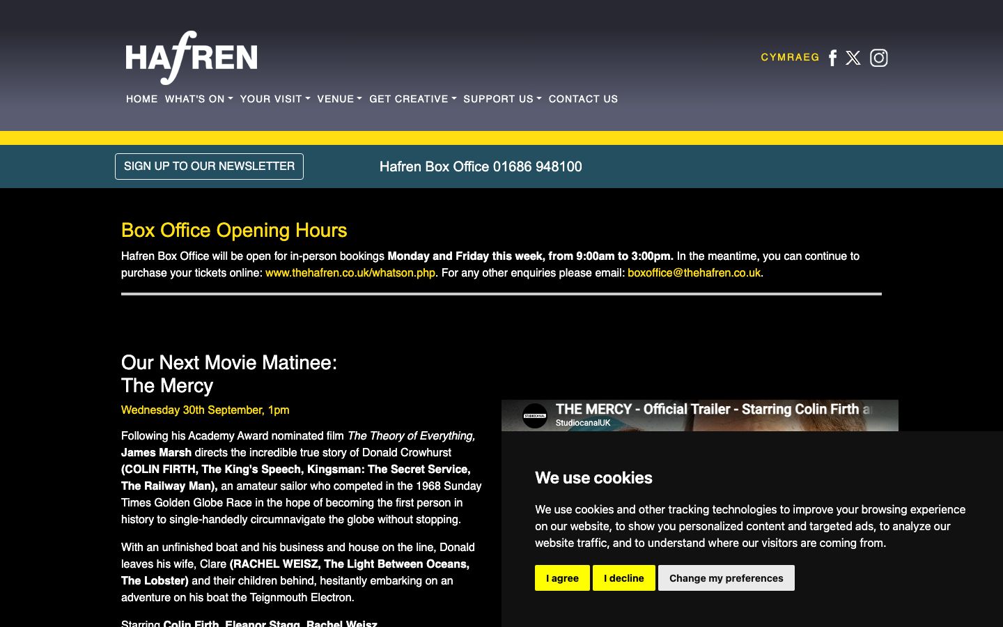 Homepage screenshot of Hafren