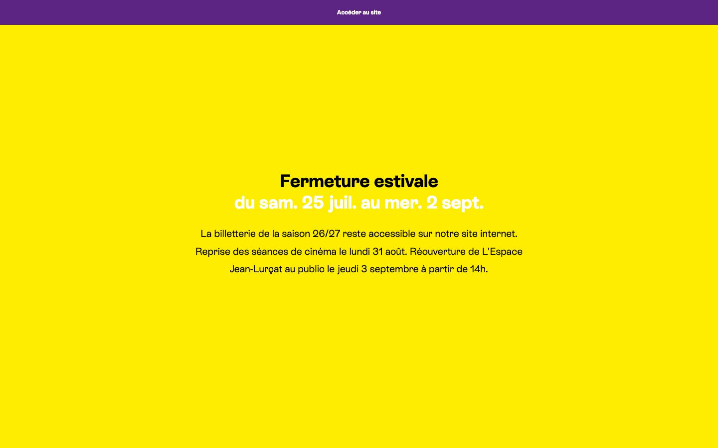 Homepage screenshot of Les Bords de Scènes