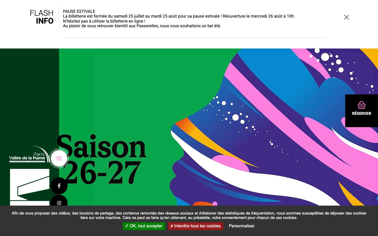Homepage screenshot of Les Passerelles : Site Internet