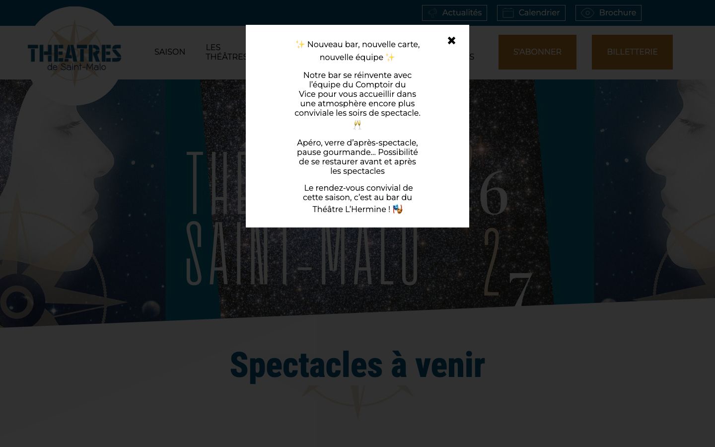 Homepage screenshot of Théâtres de Saint-Malo