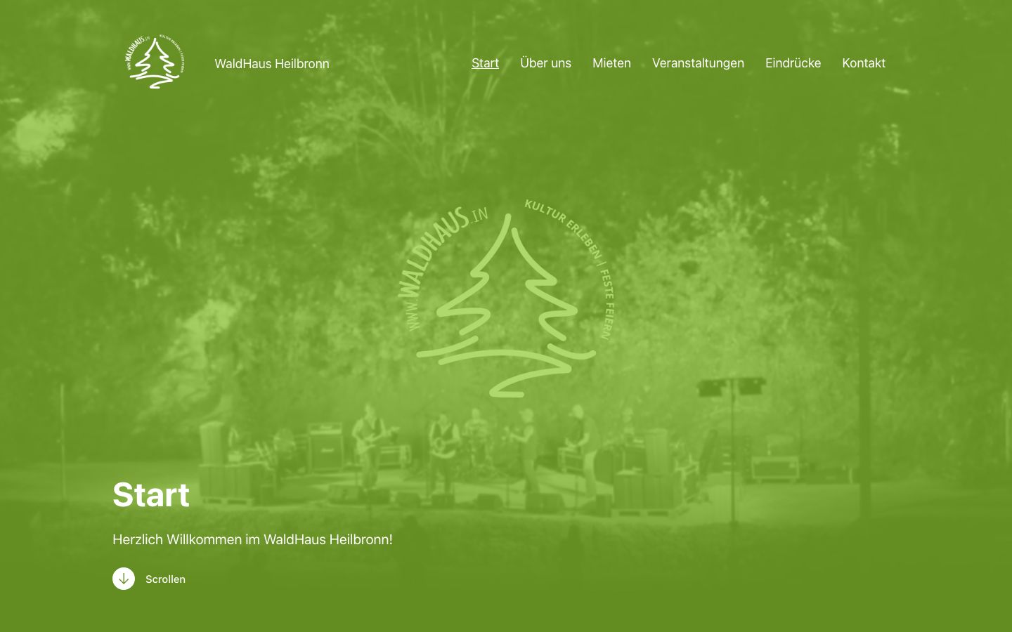 Homepage screenshot of WaldHaus Heilbronn