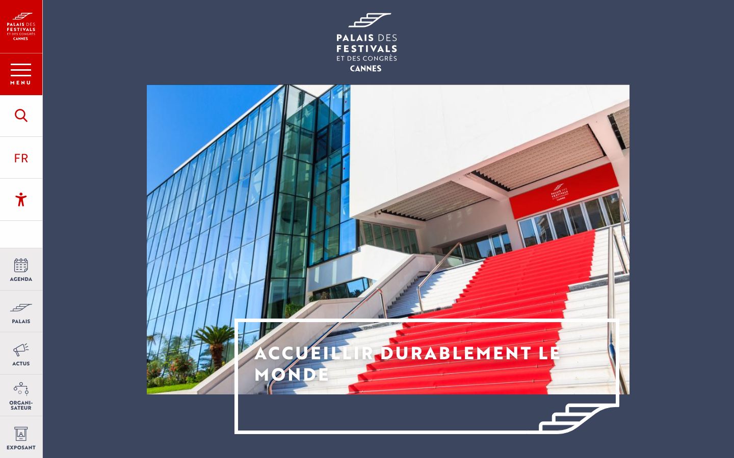 Homepage screenshot of Palais des Festivals