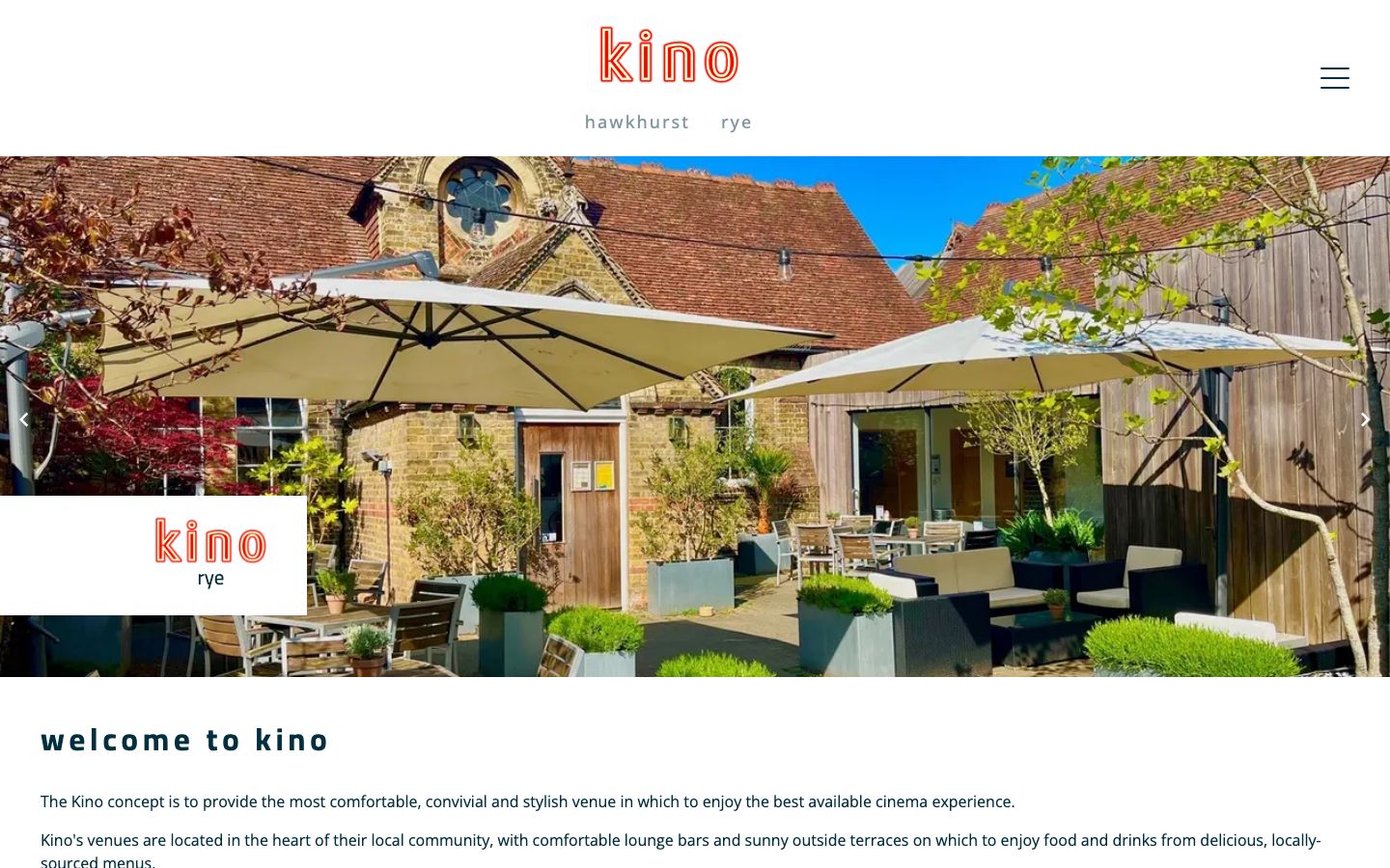 Homepage screenshot of Kino Digital
