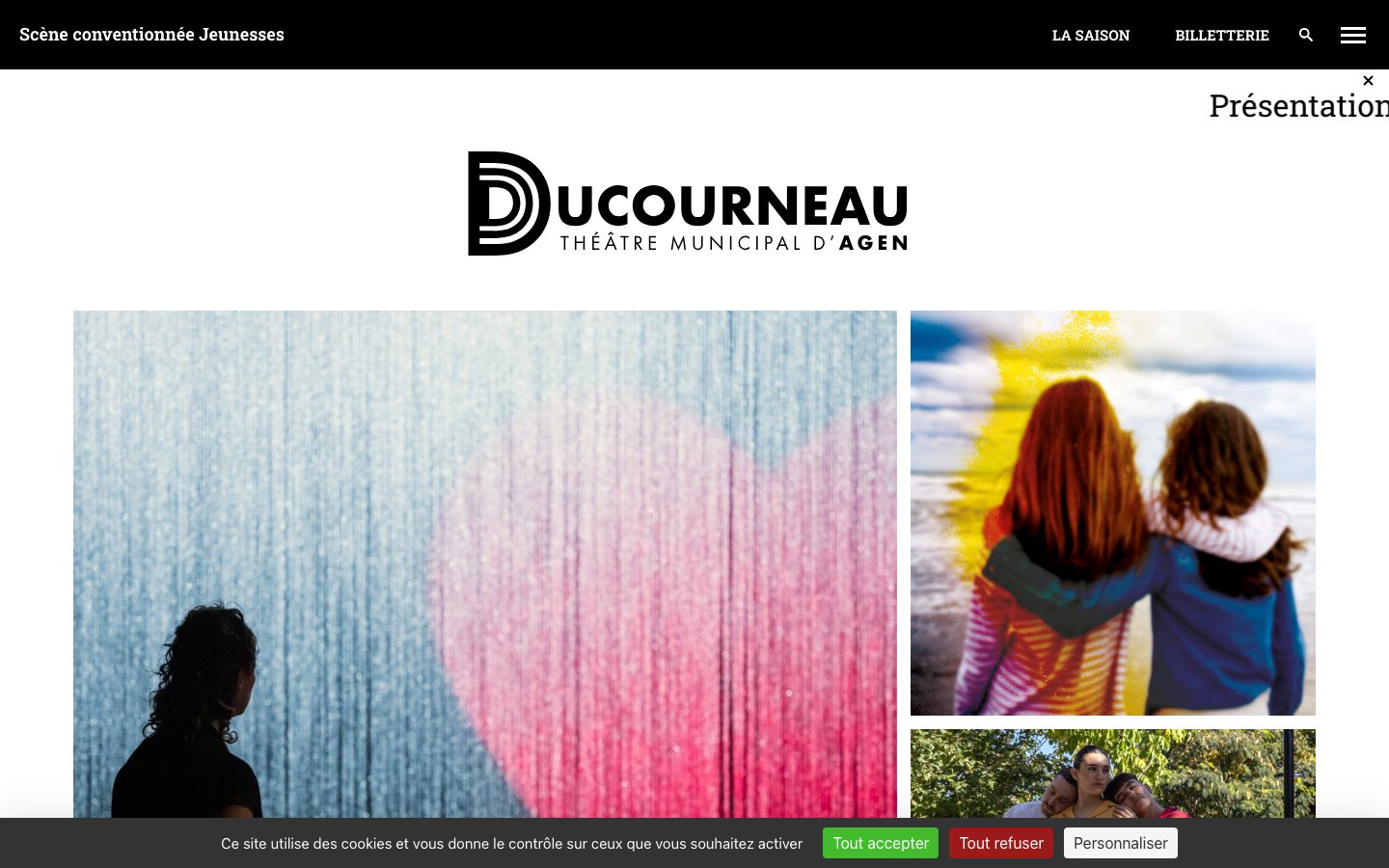 Homepage screenshot of Théâtre Ducourneau
