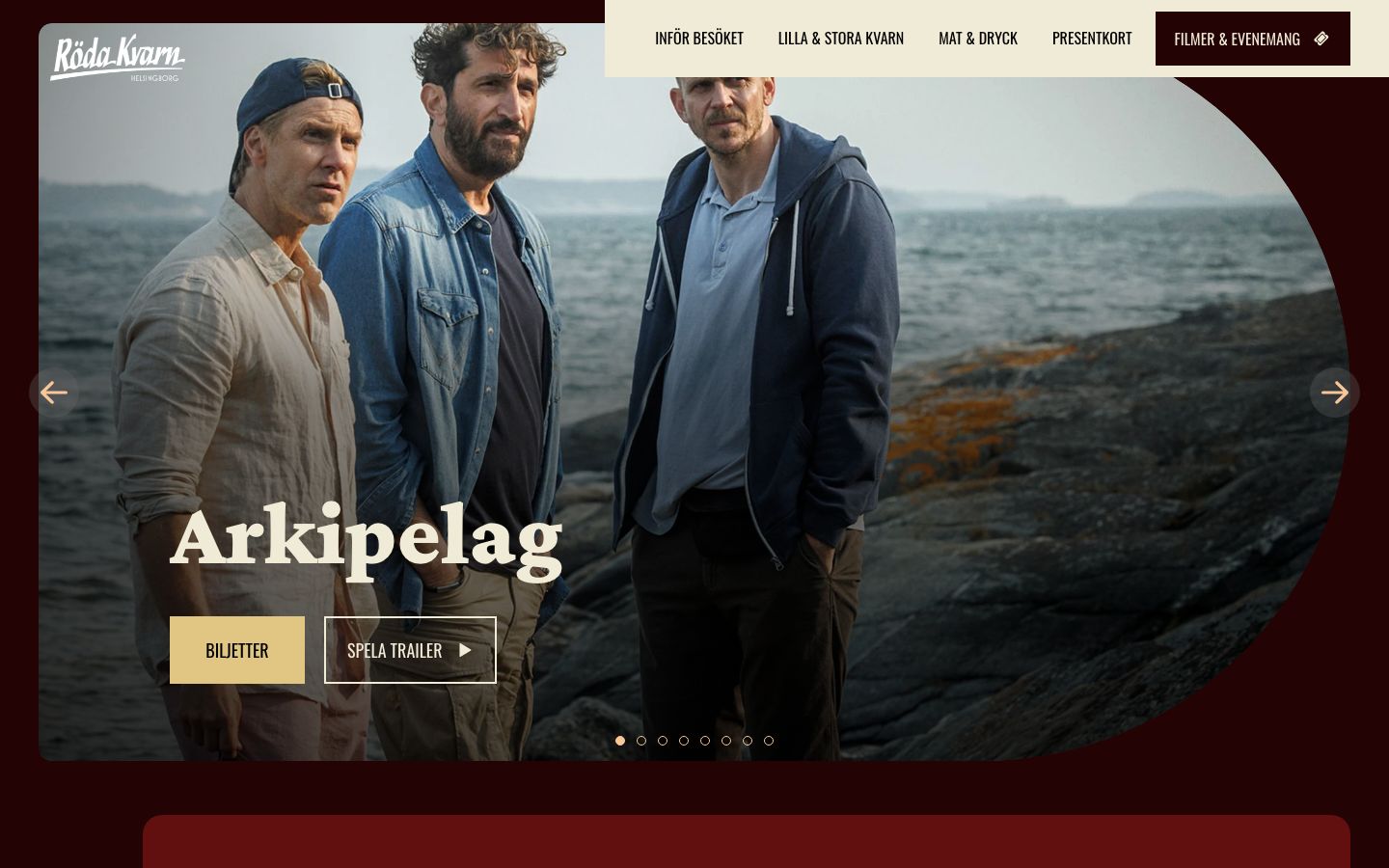 Homepage screenshot of Röda Kvarn