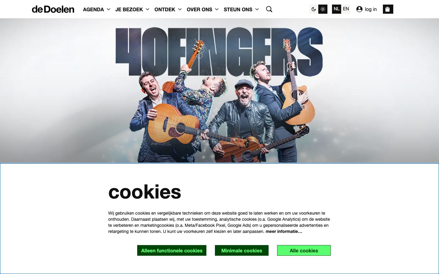 Homepage screenshot of de Doelen