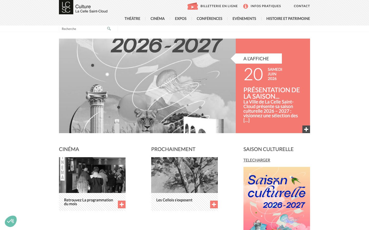Homepage screenshot of Culture - La Celle Saint-Cloud