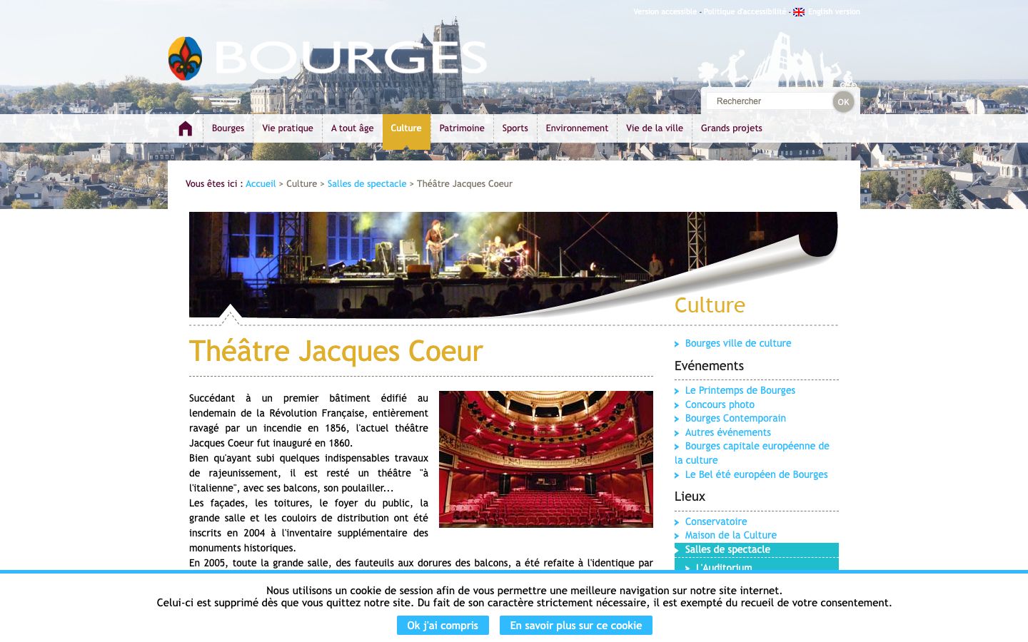 Homepage screenshot of Bourges Contemporain