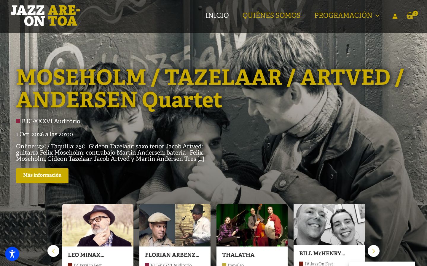 Homepage screenshot of Jazzon Aretoa
