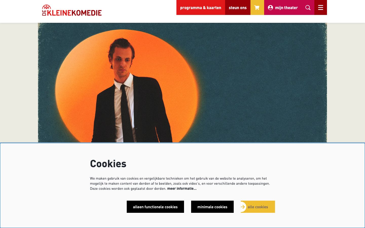 Event detail page screenshot of De Kleine Komedie