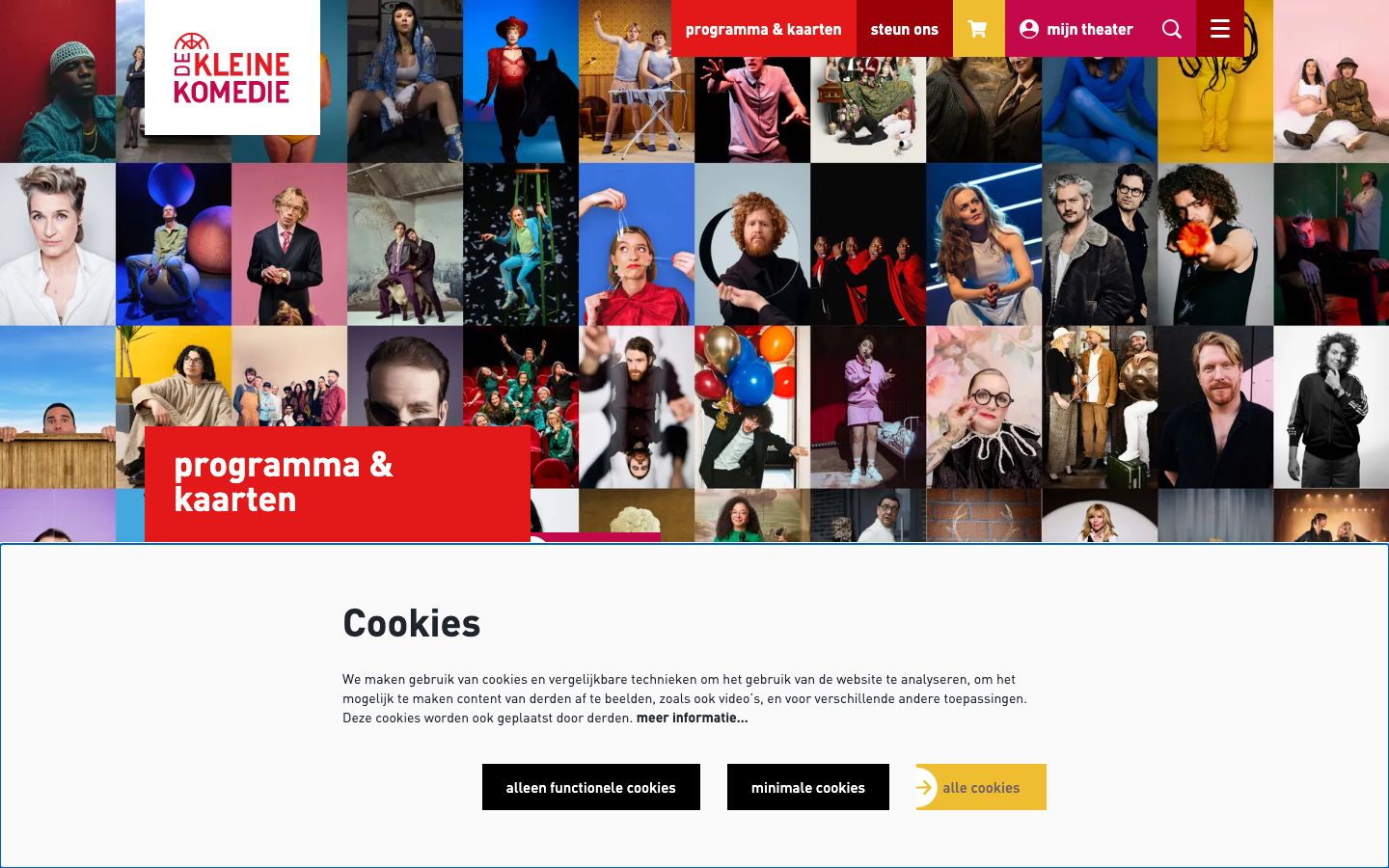 Homepage screenshot of De Kleine Komedie