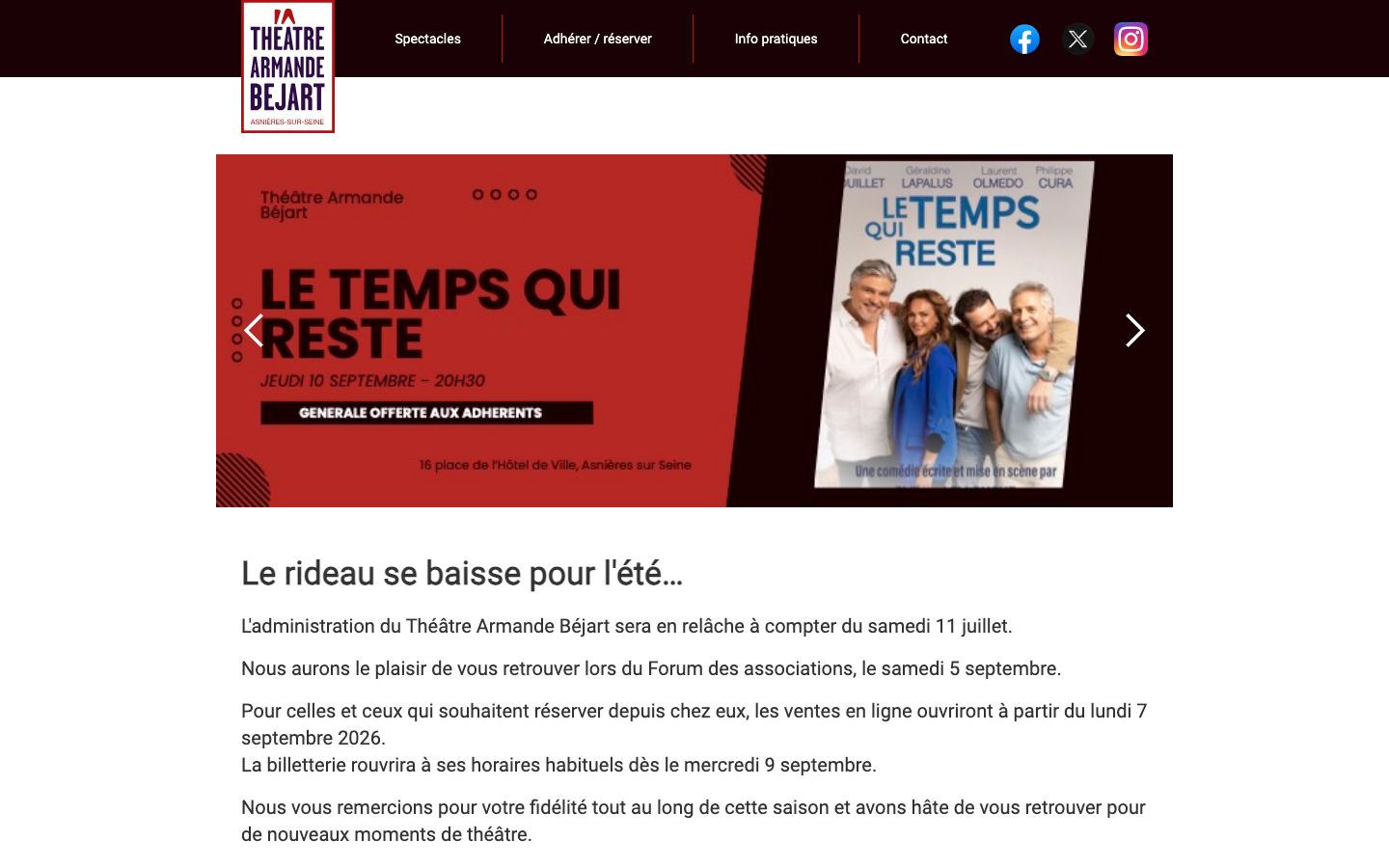 Screenshot of Théâtre Armande Béjart