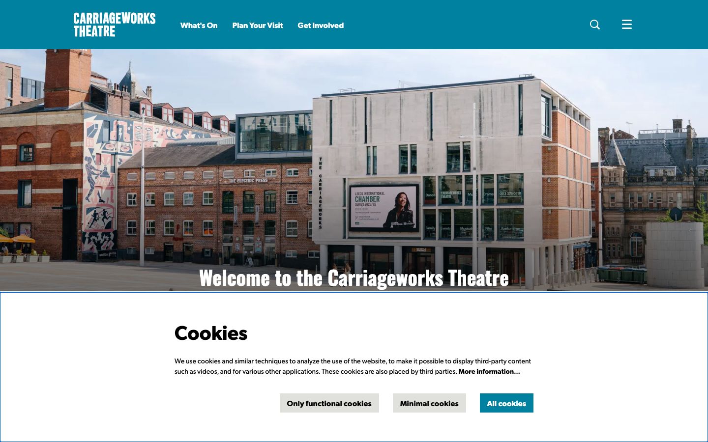 Homepage screenshot of Carriageworks Theatre, Leeds