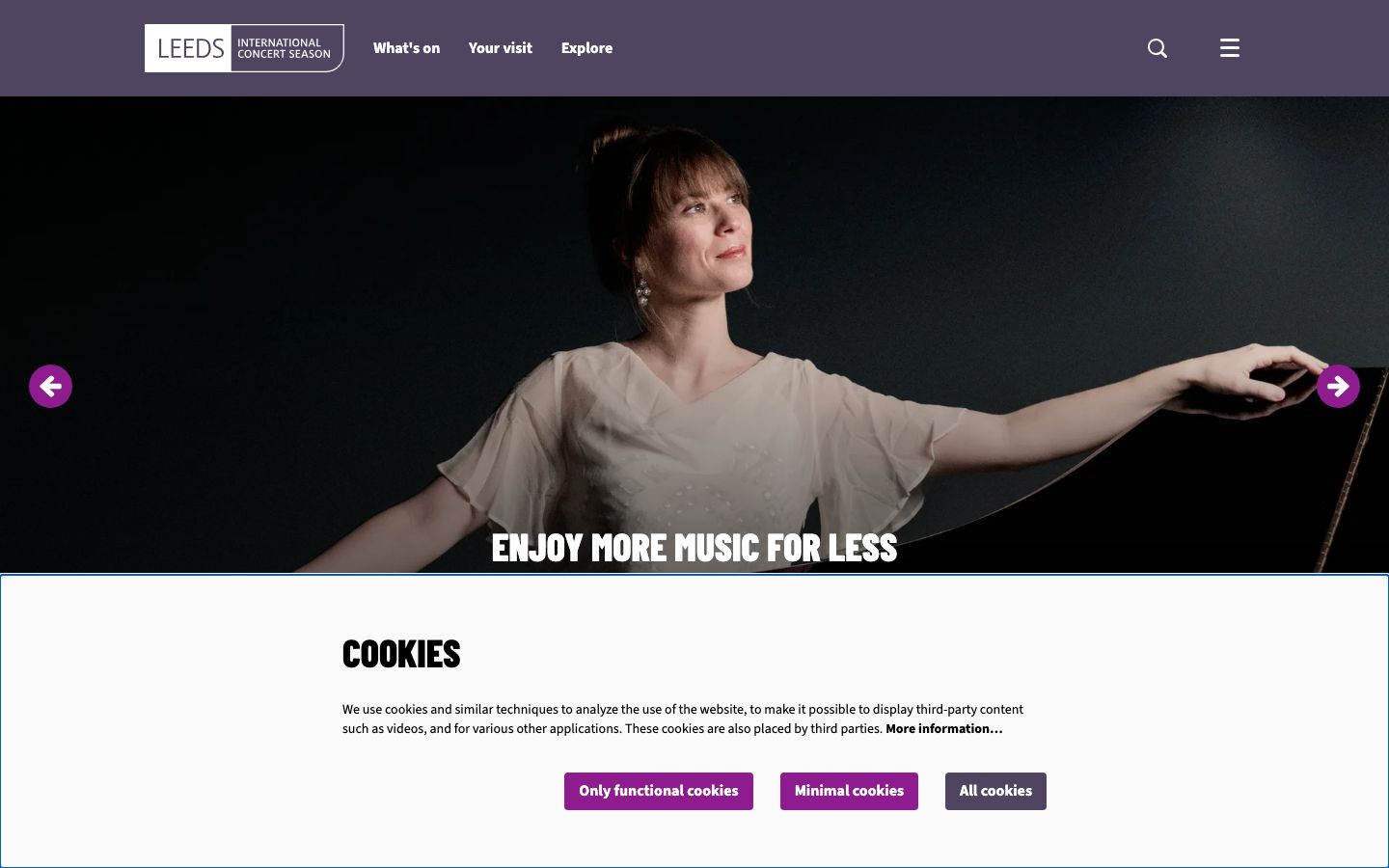 Homepage screenshot of Leeds International Concert Season