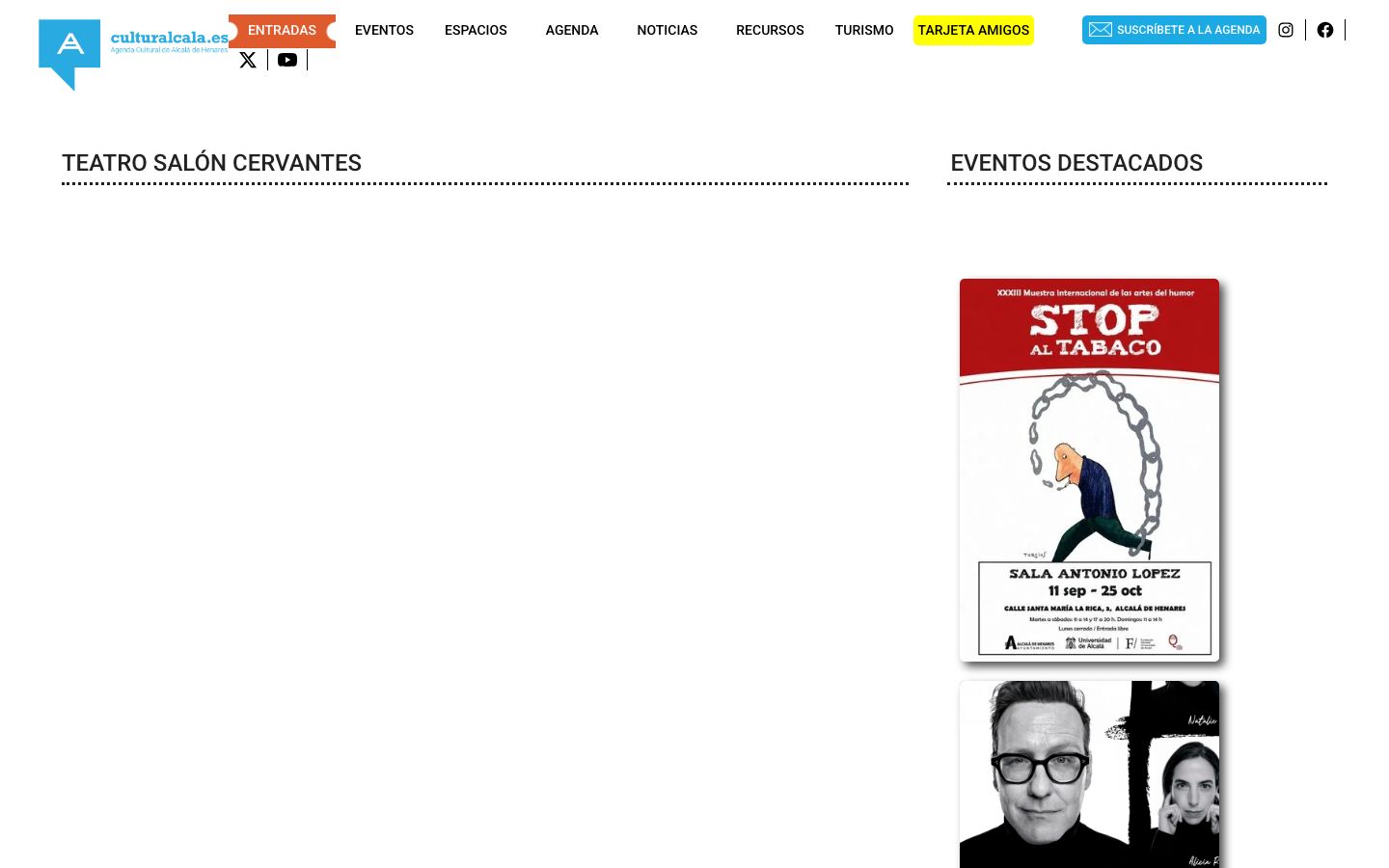 Homepage screenshot of CulturAlcalá