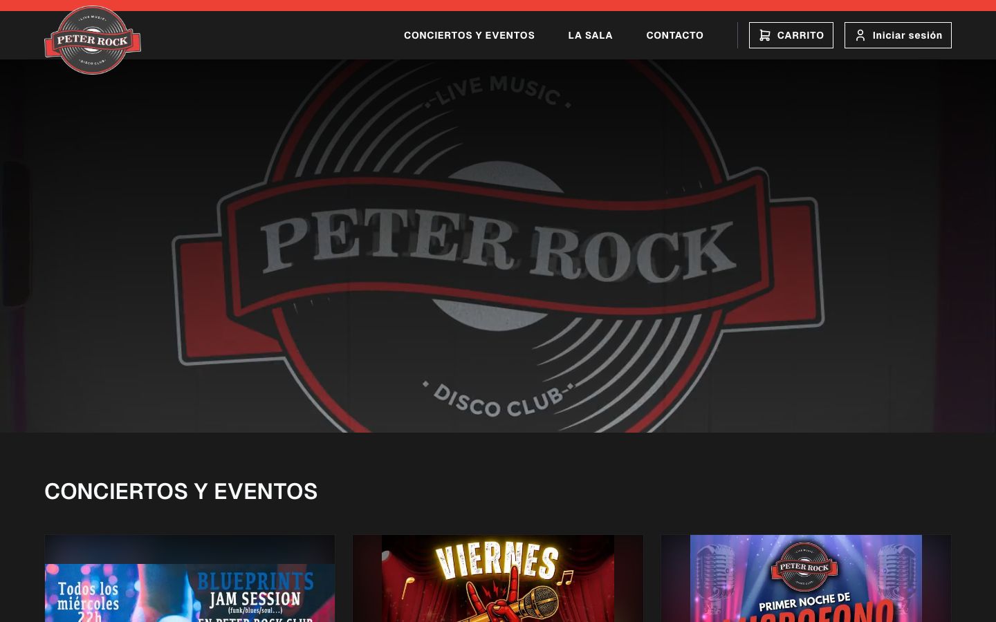 Homepage screenshot of Peter Rock Club