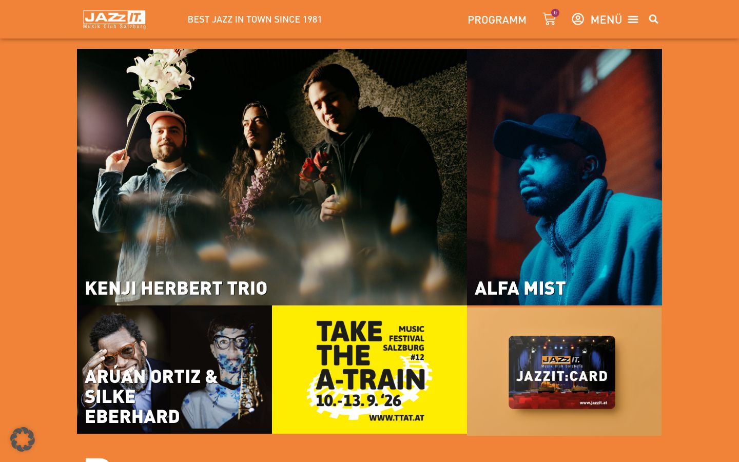 Screenshot of Jazzit Musik Club Salzburg