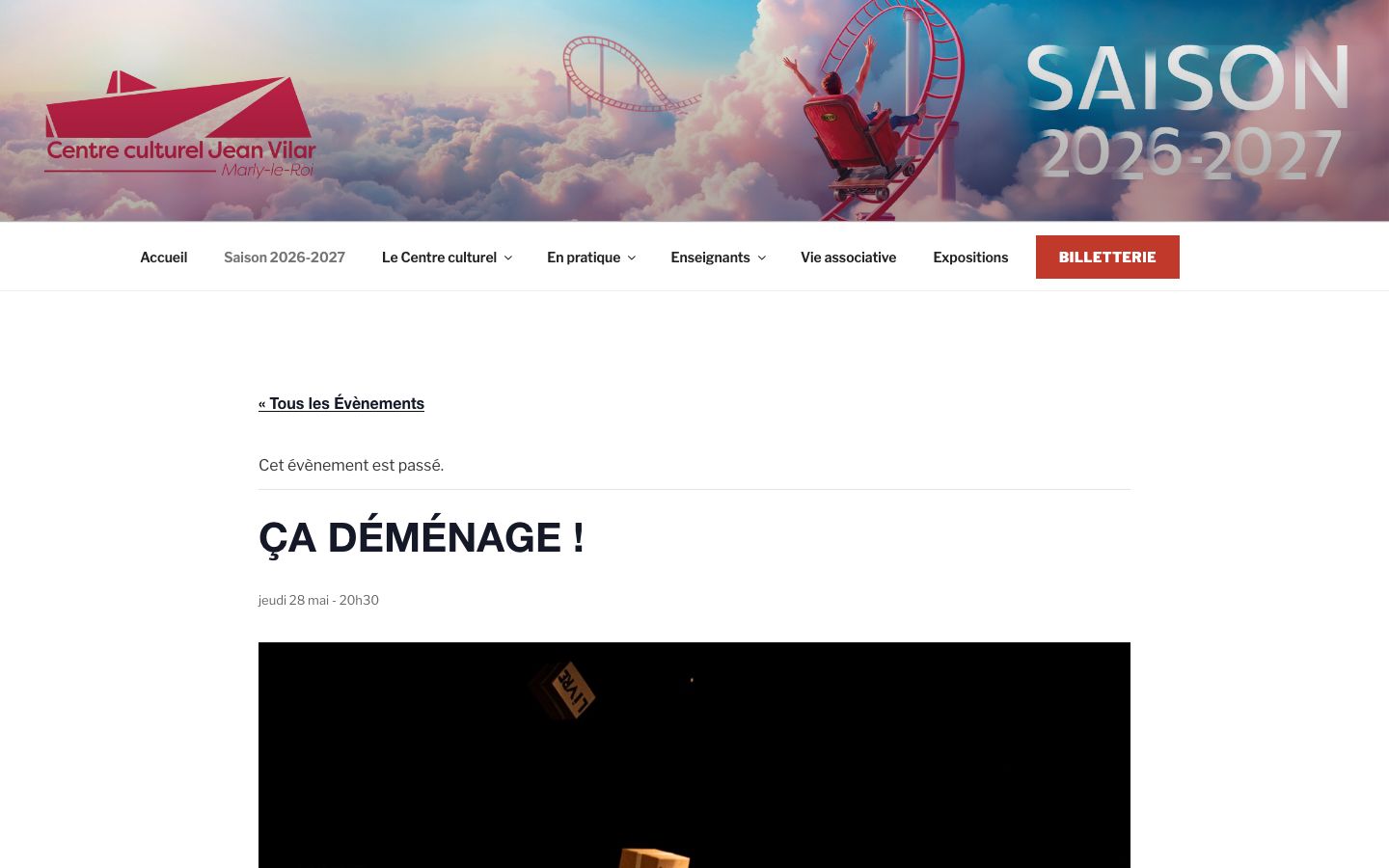 Event detail page screenshot of Centre Culturel Jean Vilar