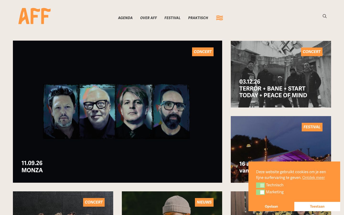Homepage screenshot of AFF