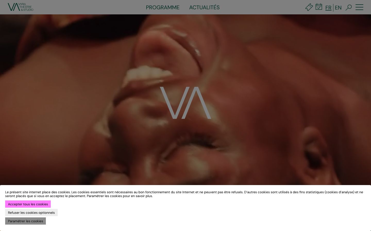 Homepage screenshot of Théâtre Varia