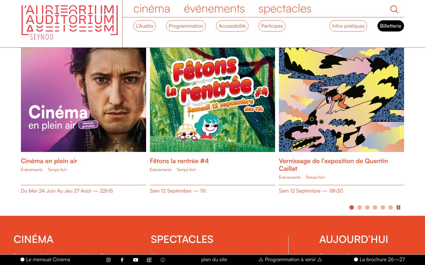 Homepage screenshot of L’Auditorium Seynod