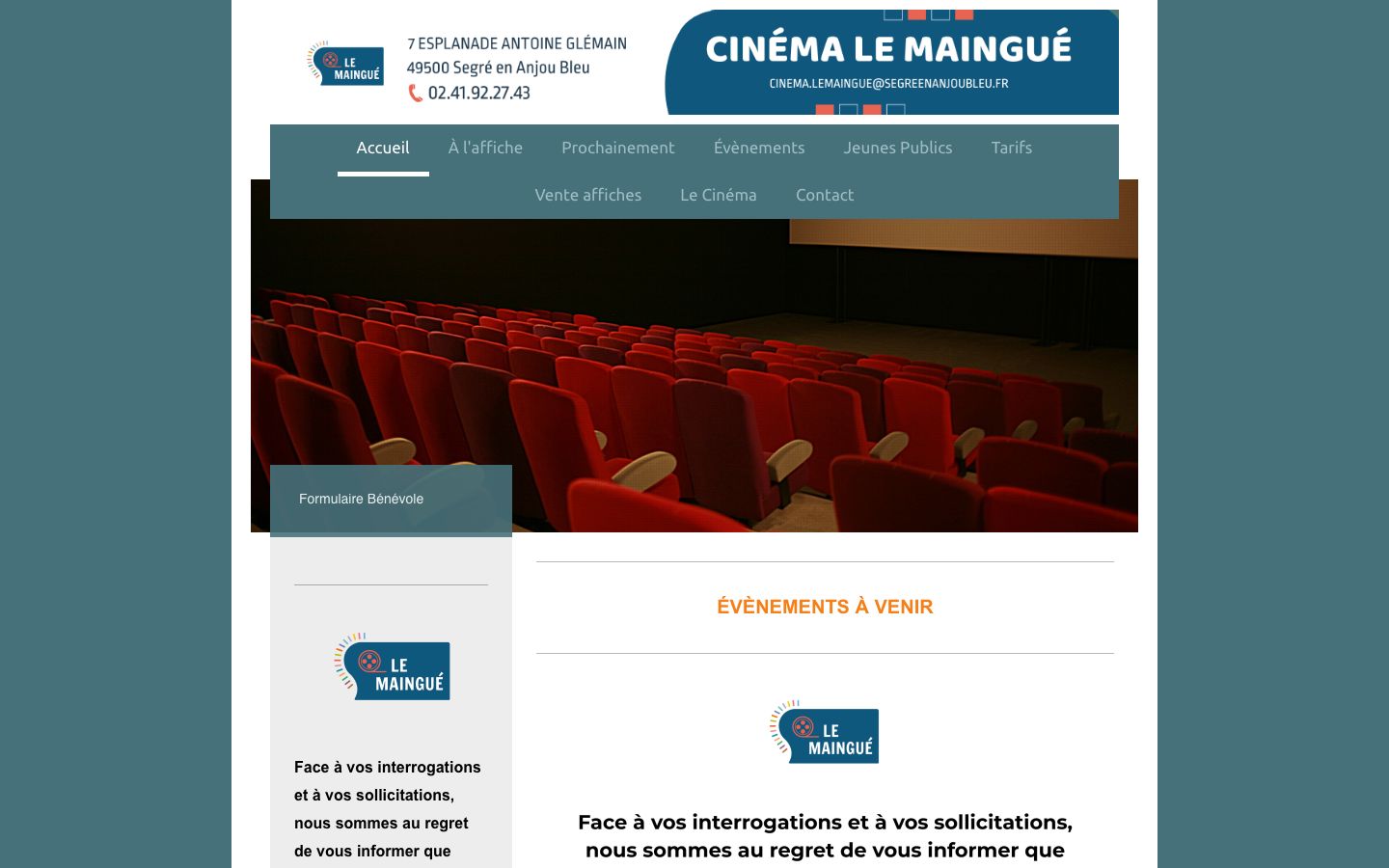 Screenshot of Cinéma LE MAINGUÉ