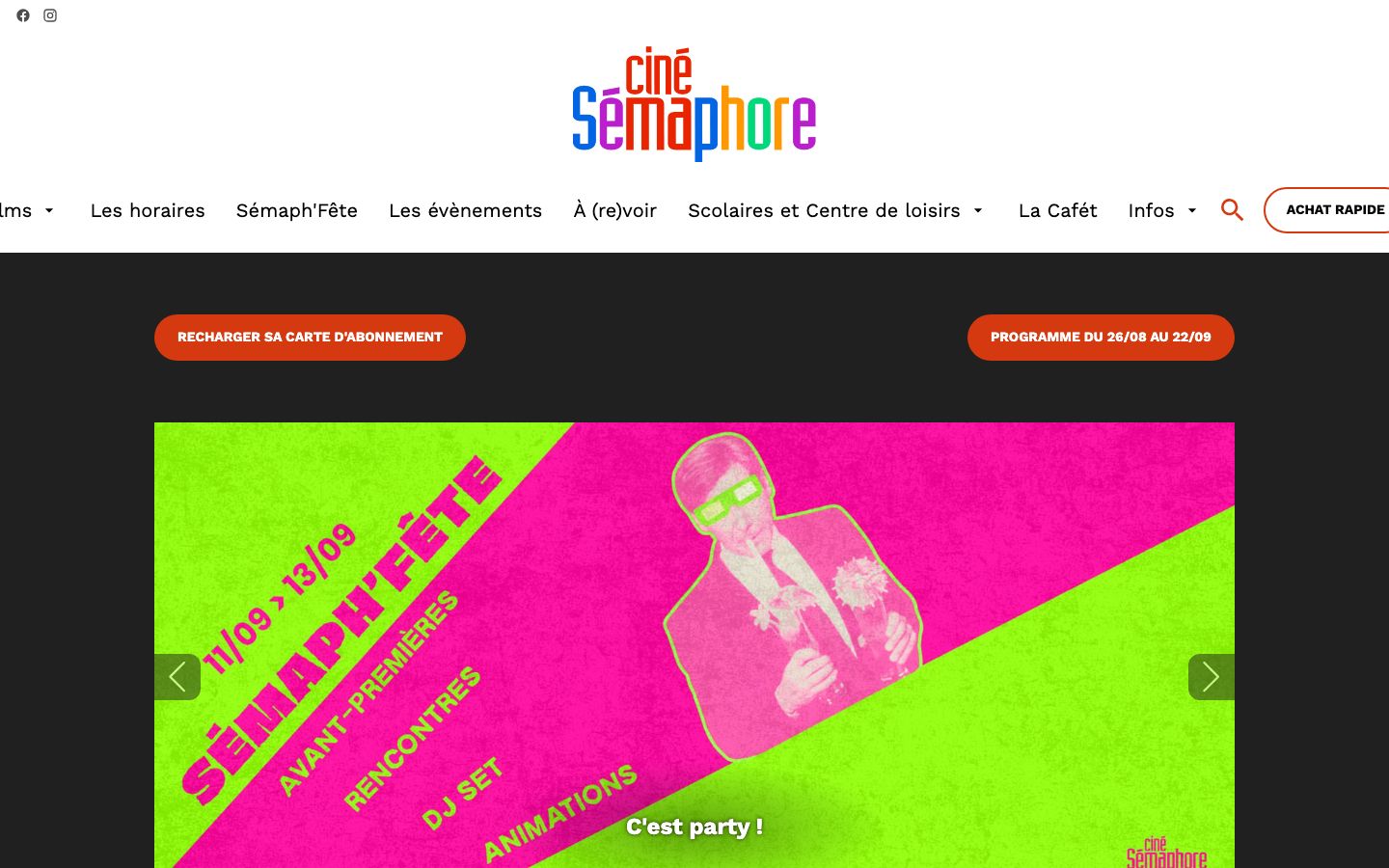 Homepage screenshot of Le Sémaphore