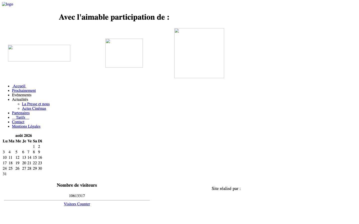 Homepage screenshot of Grand Ecran (cinéma)