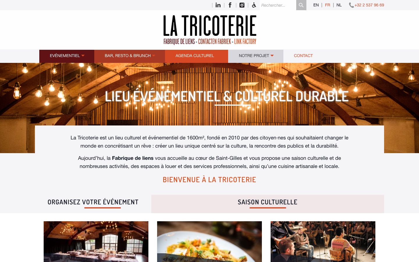 Homepage screenshot of La Tricoterie
