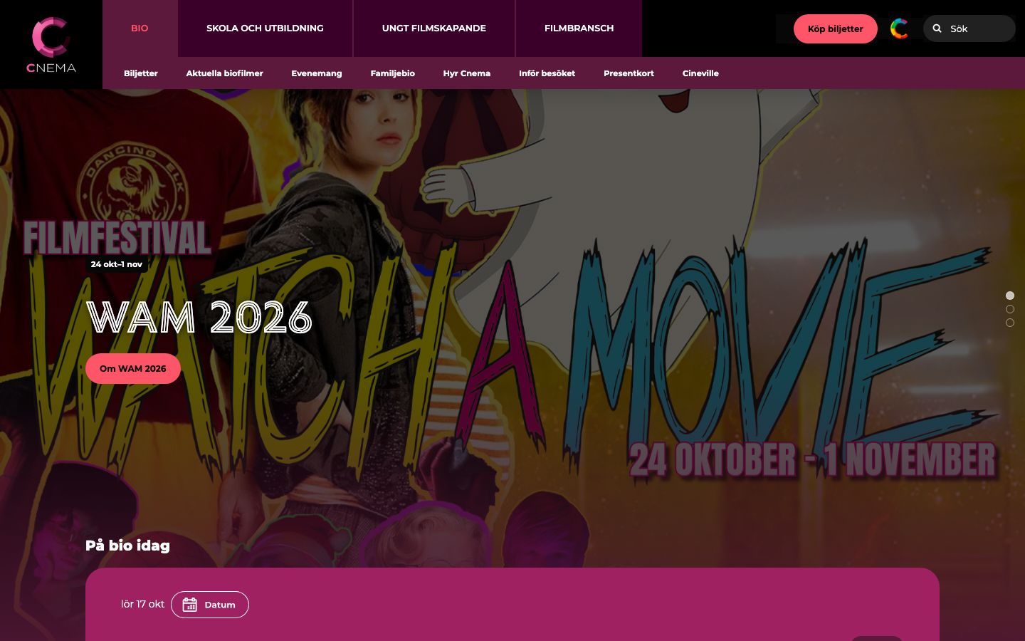 Homepage screenshot of CNEMA