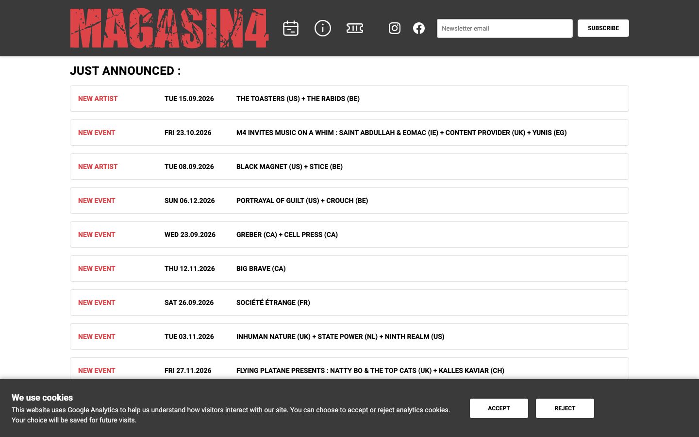 Homepage screenshot of MAGASIN 4