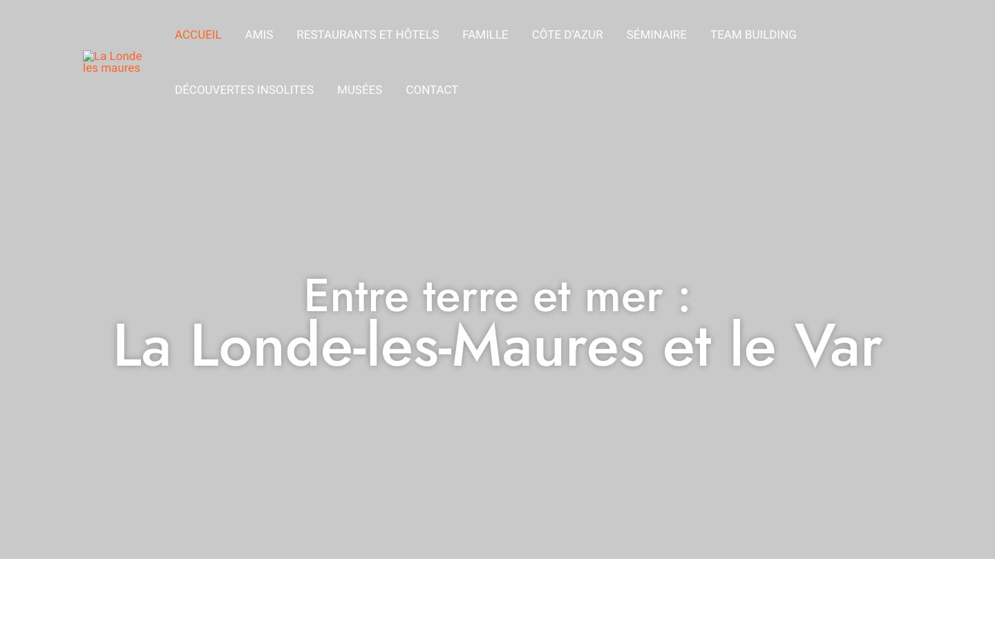 Homepage screenshot of La Londe les maures
